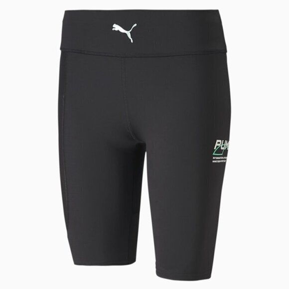 Puma Evide Biker Shorts High Rise Waist Mesh Mid Thigh Length Black Size XS - Picture 8 of 14